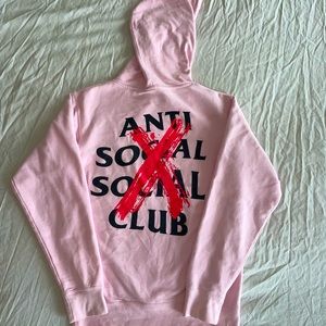 Anti Social Social Club “Cancelled” Pink X Cross hoodie ASSC size SMALL